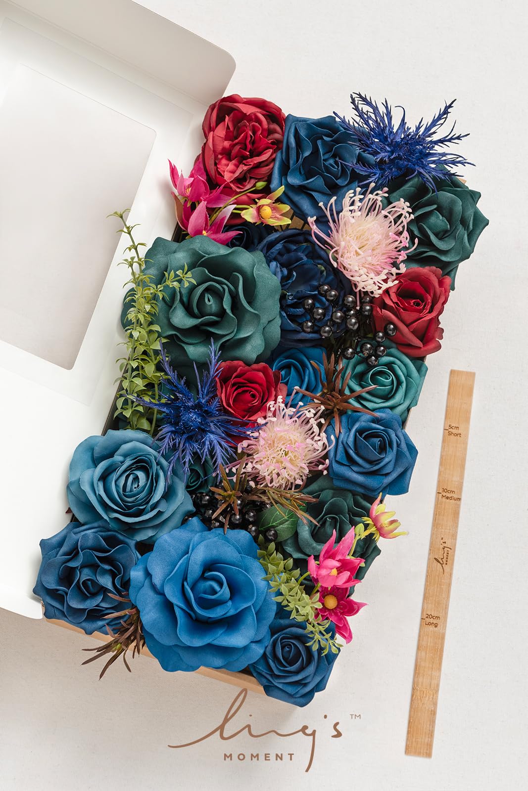 Amazon.com: Ling's moment Fake Flowers Box, Foam Roses Artificial